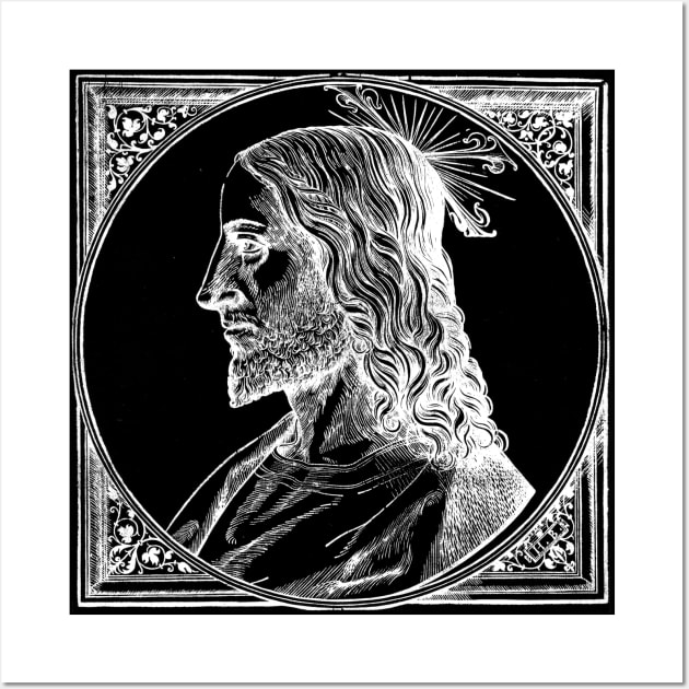 Medieval Christ Engraving - Timeless Spiritual Art Wall Art by Helgar